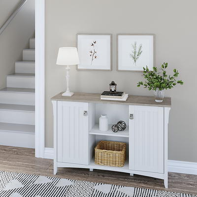 Mayfield Accent Storage Cabinet with Doors Shiplap Gray/Pure White - Bush  Furniture