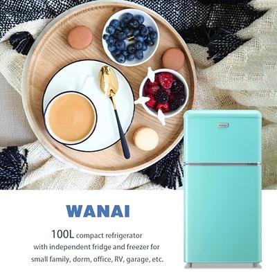 WANAI Compact Refrigerator 3.2 Cu.Ft Retro Dual Door Mini Fridge with  Freezer Adjustable Remove Glass Shelves Small Refrigerator Suitable for  Dorm Garage and Office - Yahoo Shopping