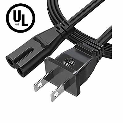 New 10ft Non-Polarized Replacement Power Cord, Works With Game Consoles,  Cable Boxes, Printers