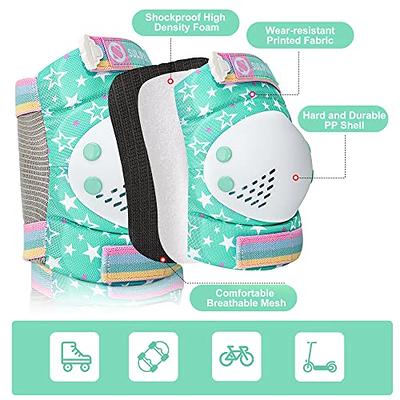 Bienbee Knee Pads for Kids，7pcs Unicorn Kids Knee Pads and Elbow Pads Set  Wrist Guards for Girls Boys Protective Gear Set with Bag for Roller Skating  Inline Skates Skateboard Cycling Rainbow 