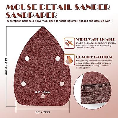 80 Grit Sanding Pads for Black and Decker Mouse Sanders, 50PCS Hook and  Loop Sandpaper Sheets - LotFancy 12 Holes Detail Palm Sander Sand Paper