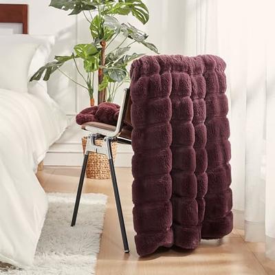 80 X 60 HUGE Luxury Plush Faux Fur Throw Blanket, Long Pile Gorgeous Brown