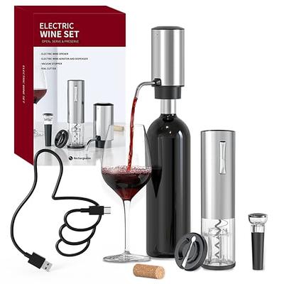 Wine Accessories Set - Rechargeable Electric Wine Opener, Wine Aerator  Pourer, Vacuum Pump and Stoppers, Foil Cutter - Gifts for women, wine  lovers