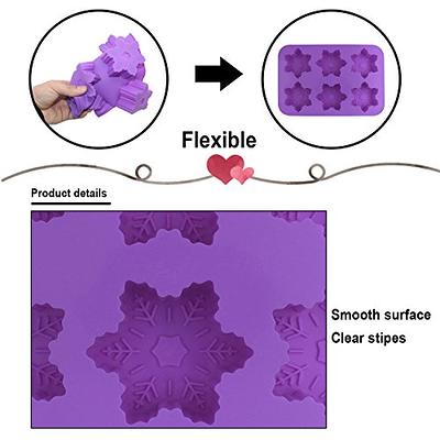 Silicone Snowflake Molds, FineGood 2 Pack Cake Pans Cookie Trays Handmade  Soap Making Moulds, Also for Chocolate Pudding Jelly Muffin Cups Kitchen