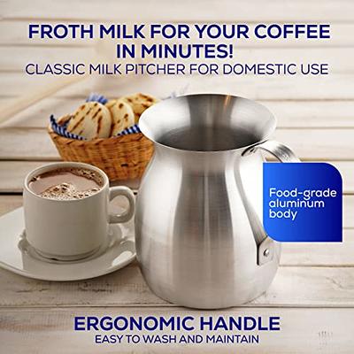 Zulay Kitchen 20oz Stainless Steel Milk Frothing Pitcher - Milk Frother Cup  - Easy-to-Clean Espresso Accessories - Easy-to-Read Creamer Measurements 