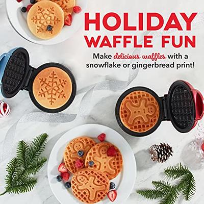 Crownful Mini Waffle Maker Machine, 4 Inches Portable Small Compact Design, Easy to Clean, Non-Stick Surface, Recipe Guide Included, Perfect for