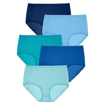 Plus Size Women's Nylon Brief 5-Pack by Comfort Choice in Blue