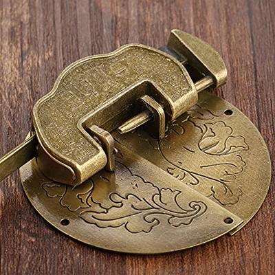 2 Sets old desk lock antique brass hinges cupboard lock Suitcase Clasp  Jewelry