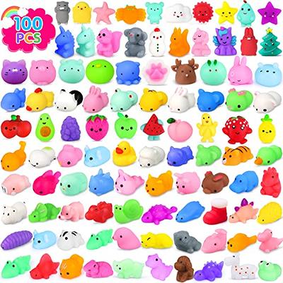 YIHONG 72 Pcs Kawaii Squishies, Mochi Squishy Toys for Kids Party Favors,  Mini Stress Relief Toys for Christmas Party Favors, Classroom Prizes