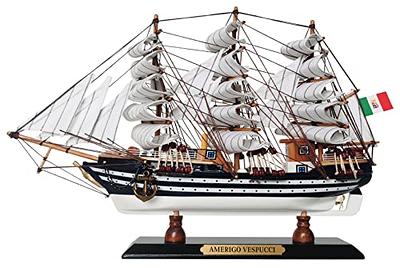 GAWEGM Wooden Ship Model Building Kits for Adults - 1/96 Scale Harvey 1847  Model Ships Assembled with Metal Accessory, for Collection, Teaching