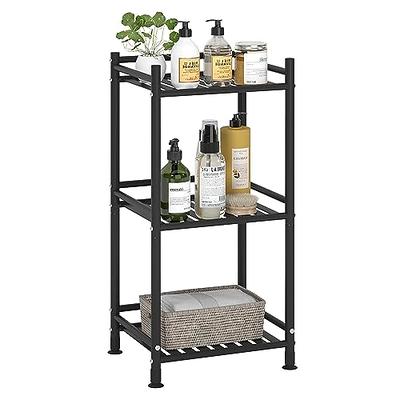 keomaisyto 3-Tier Bathroom Ladder Shelf, Bathroom Floor Storage Shelf with  Drawer, Freestanding Tower Shelf, Open Shelving Unit for Bathroom Living