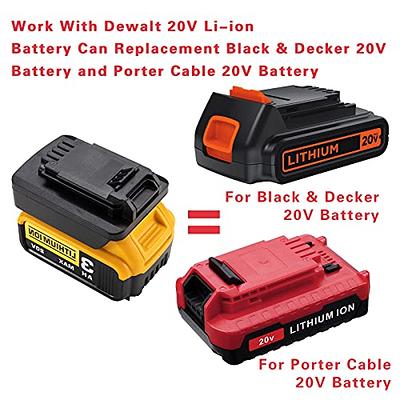 Black+Decker/Porter-Cable/Stanley to Dewalt Li-ion Battery Adapter