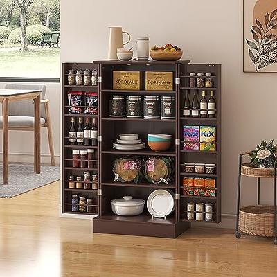 47 Kitchen Pantry Cabinets, Freestanding Kitchen Pantry Storage Cabinet  with Doors and Adjustable Shelves, Buffet Cupboards Storage Cabinet for  Home