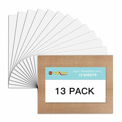 Heat Transfer Vinyl Bundle Sheets - 12''x10'' Iron on HTV Heat Press for  Cricut