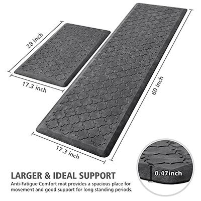 Kitchen Mat,1/2 Inch Thick Cushioned Anti Fatigue Waterproof Kitchen  Rugs,Comfort Standing Desk Mat, Kitchen Floor Mat Non-Skid & Washable for  Home, Office, Sink,17.3x60- Grey 