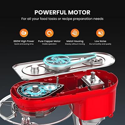 Electric Food Stand Mixer 660W 10 Speed 6 Quart Tilt-Head Kitchen Beater Red