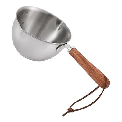 Wood Handle Oil Pot Small Milk Pot Stainless Steel Saucepan with Handle  Small Pouring Oil Pot