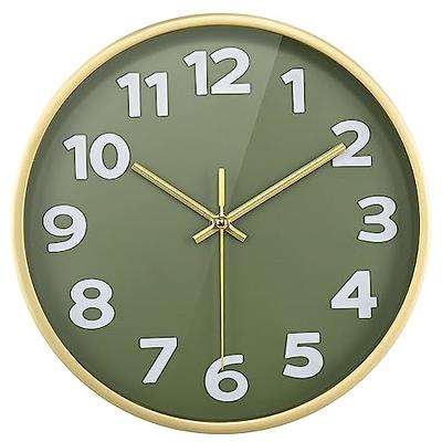 Lily's Home Retro Kitchen Clock with Temperature and Timer (Retro Green)