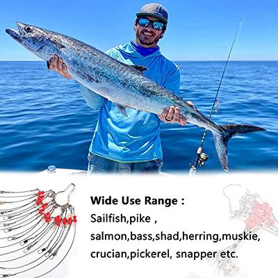 Saltwater Fishing Wire Leader Fishing Leaders with Swivels Snaps Stainless  Steel Sulf Fishing Rigs Fishing Gear Tackles for Lures Bait Hooks