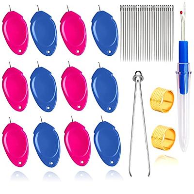 ilauke Needle Threaders, 50pcs Self Threading Needles for Hand Sewing Tool  with Clear Box & Large Eye Needles, Needles for Sewing Threaders, Needles