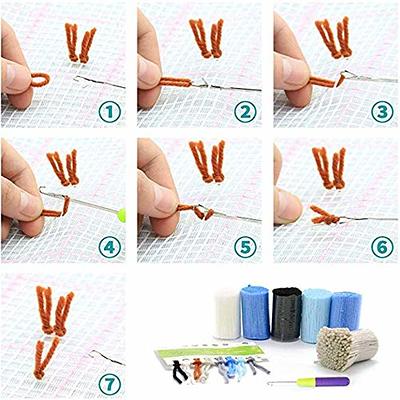 Large Latch Hook Rug Kits For Adults, Latch Hook Kits Rug Making Kit For  Adults DIY Needlework Crocheting Rug Kit With Color Preprinted Pattern