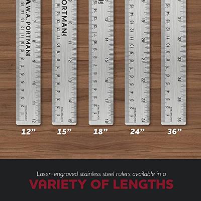 Breman Precision Metal Ruler 24 Inch - Stainless Steel Cork Back