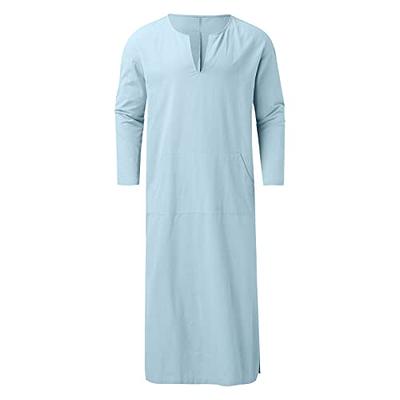Mens Kaftan Robe Muslim Ethnic Thobe Saudi Arab Jubba Dubai Islamic Robes  Men Casual Loose Dressing Gown Housecoat : Amazon.co.uk: Fashion