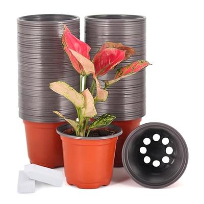 Whonline 50 Pack 1 Gallon Nursery Pots Flexible Plastic Plant