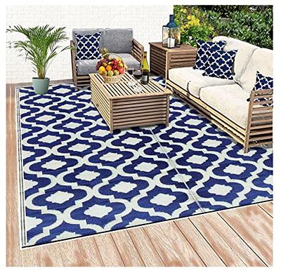 BalajeesUSA Outdoor Rug - 9x12 Blue, reversible Recycled Plastic