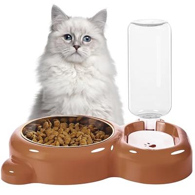 Azwraith Double Dog Cat Bowls, Pet Water and Food Bowl Set with Automatic  Water Dispenser Bottle Detachable Stainless Steel Bowl for Small Dogs and  Cats Kitten Puppy Rabbit Bunny Pink