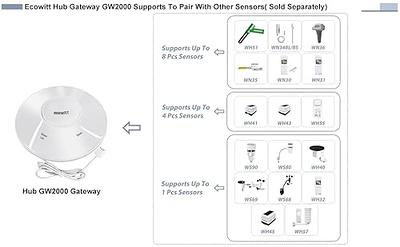 Ecowitt GW2000 Wi-Fi Hub for Wittboy Weather Station, with Built