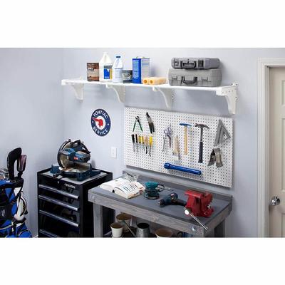 EZ Shelf Expandable Closet Shelf and Rod with No Brackets 40 inch-73 inch White