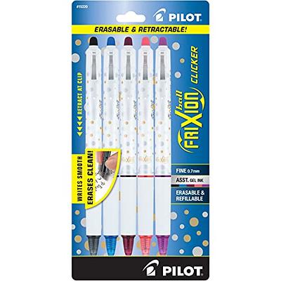 Pilot FriXion Clicker Retractable Erasable Gel Pens Fine Point, Assorted, 10-pk