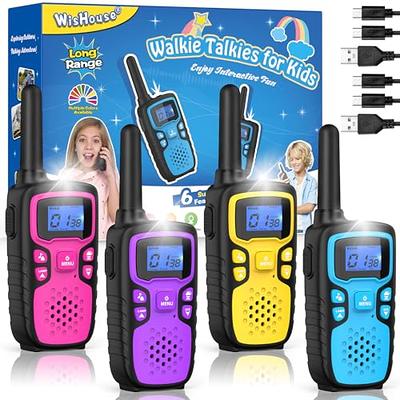 Inspireyes Walkie Talkies for Kids Rechargeable, 48 Hours Working Time 2  Way Radio Long Range, Outdoor Camping Games Toy Birthday Xmas Gift for Boys