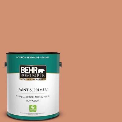 BEHR PREMIUM PLUS 1 qt. #M200-5 Terra Cotta Clay Semi-Gloss Enamel