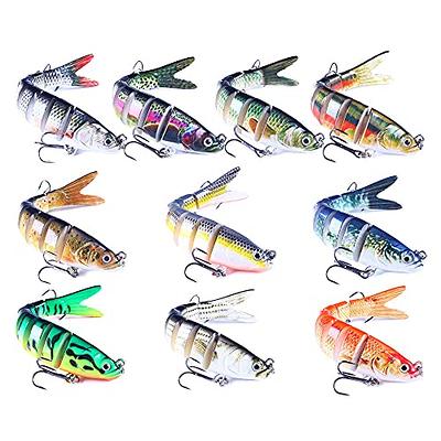 10pcs Trout 4 Fishing Lures, Slow Sinking Hard Bait for Bass