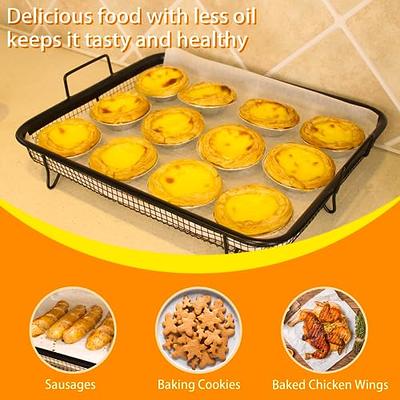 Air Fryer Basket for Oven,13”*11”*3.3 Crisping Basket Air Fry Crisper  Basket Non-Stick Air Fryer Replacement Part Stainless Crisper Oven Tray for