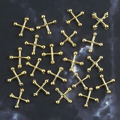  WOKOTO 100pcs 3D Gold Crucifix Nail Charms For Nail