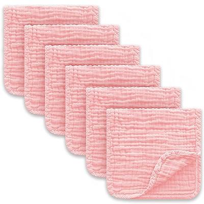 Pink/White Baby 6-Pack Wash Cloths