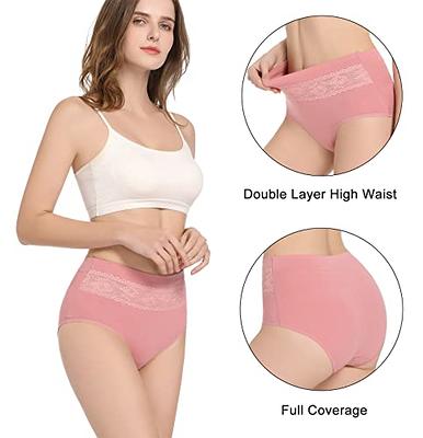 Womens Cotton Underwear High Waisted Panties Full Coverage Ladies Briefs  Multipack
