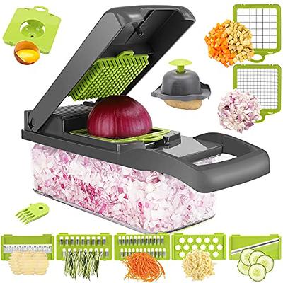 AHCZDDK Vegetable Chopper - Time-and Labor-Saving Food - Pro Onion Cutter  and Dicers, 12 in 1 Multifunctional Veggie Chopper, Container for Salad  Potato Carrot Garlic… - Yahoo Shopping