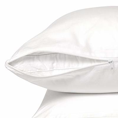 White Classic Luxury Hotel Collection Zippered Style Pillow Cover Fits  20x26 in Pillows, 200 Thread Count, Soft Quiet Zippered Pillow Protectors