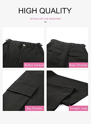 Womens Cargo Pants Stretch High Waisted Tummy Control Pants with Pockets  Lounge Plus Size Baggy Pants Joggers Trousers Black : : Clothing,  Shoes & Accessories