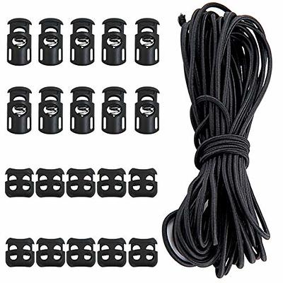 HEMYLU Elastic Cord 1/8 inch (3mm) x 33ft, Black Elastic String Bungee Shock Cord with Nylon Sleeve and Heavy Strength for Crafting DIY Sewing