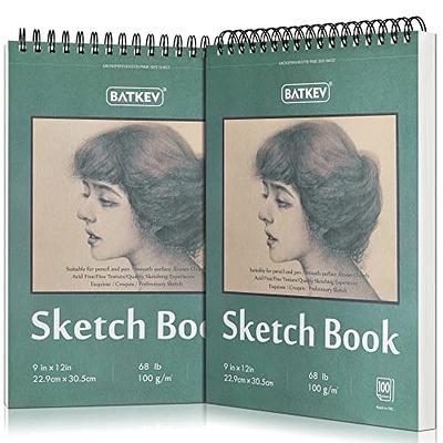 BATKEV 5.5 X 8.5 inches Sketchbook 2 Pack 100 Sheets, Thick