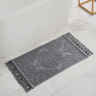 Jean Pierre Cotton Bath 21 x 34 in. Rug (Aqua Blue)