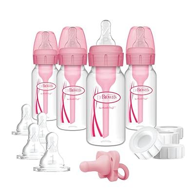 Dr. Brown's Natural Flow Anti-Colic Options+ Narrow Baby Bottle Gift Set  with Advantage Pacifier, and Bottle Travel Caps