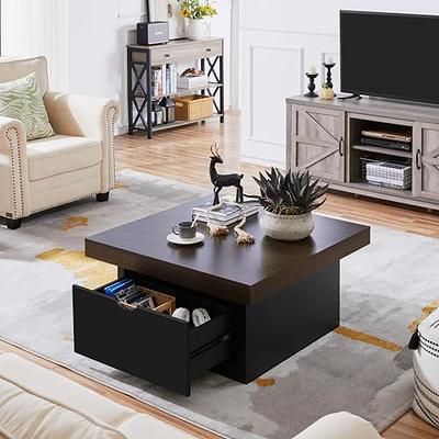 Modern Square Coffee Table with Storage