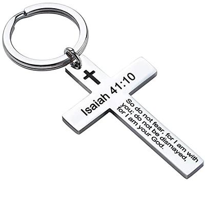 Ldurian Cross Keychain for Women - Isaiah 41:10 Key Chain Stainless Steel  Religious Jewelry Key Rings Baptism First Communion Gifts - Yahoo Shopping