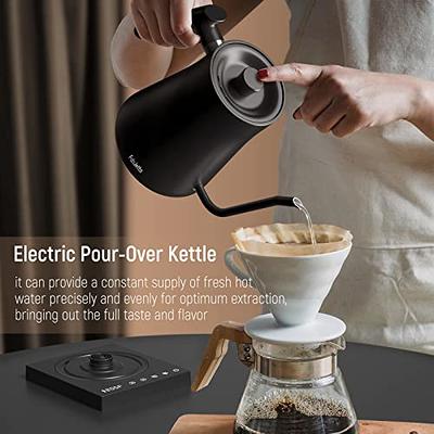 KLEAH Gooseneck Electric Kettle with Temperature Control Stainless Steel  Automatic Shut Off Coffee Kettle Hot Water Boiler Pour Over Tea Kettle 1200